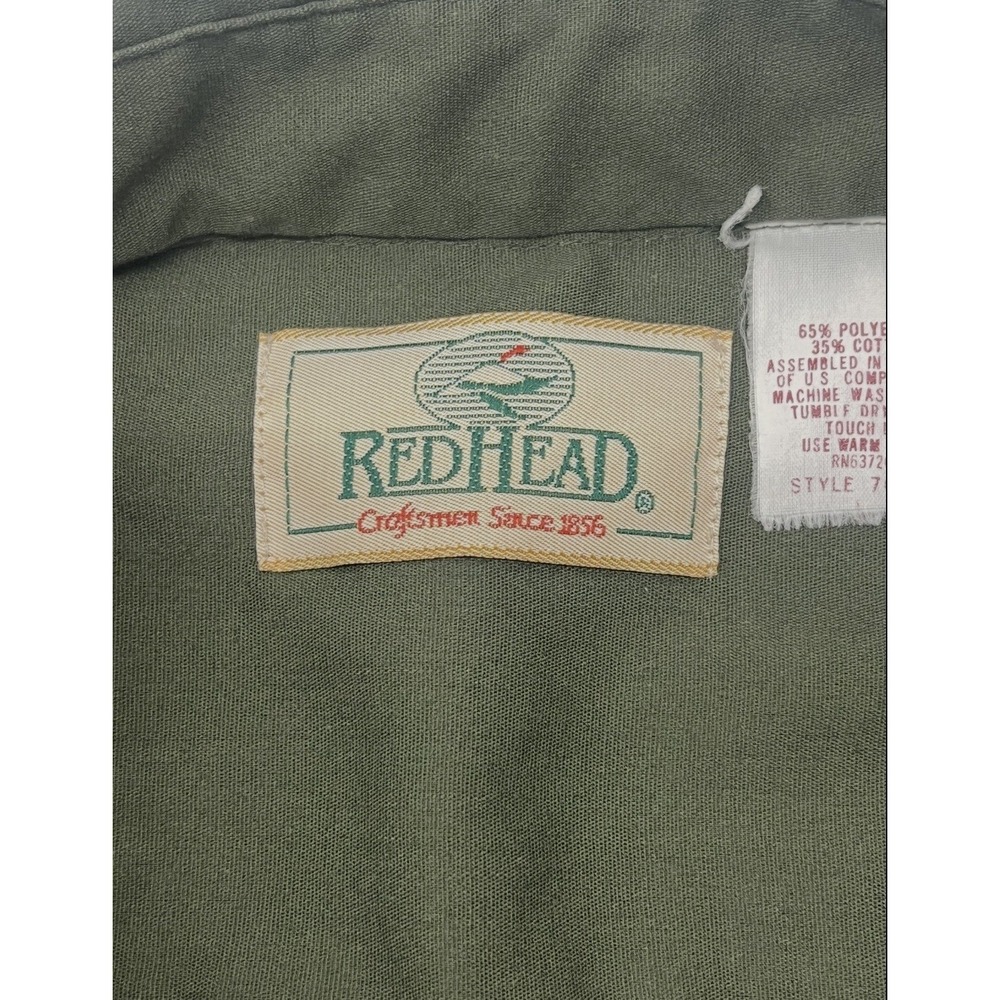 Red Head, Long Sleeve Green, Button Down, Men's XL, 1970, Vtg. Deer, Hunter.‎ - Picture 11 of 12